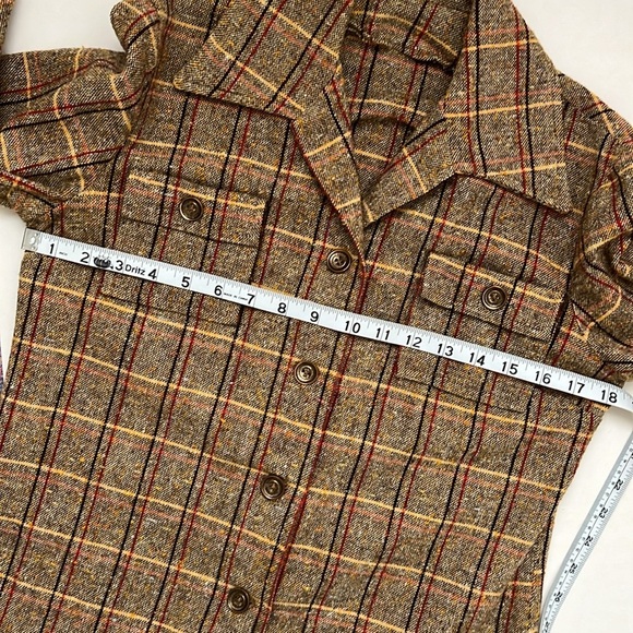 1970s Dagger Collar Brown Rust Red & Mustard Yellow Jacket / Blazer - Picture 5 of 10